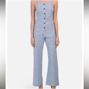 Japna Blue & White Striped Jumpsuit